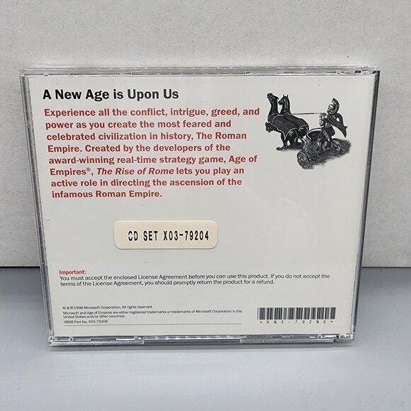 Age of Empires The Rise of Rome Expansion PC CD-ROM 1998 Microsoft RTS Game - Picture 2 of 3
